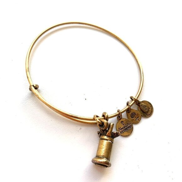 Alex and Ani Mint Julep Charm Bracelet Gold Finish - Expands 2"- 3.5" - Picture 2 of 2